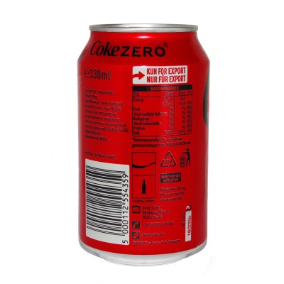 Coca Cola Zero 24x33cl MHD\BB Date 31.10.2026